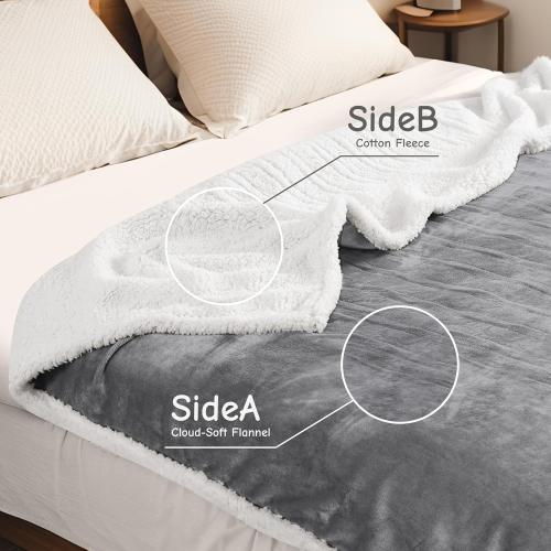 Electric Heated Blanket Full Size 72x84, Soft Flannel with Overheat Protection, 9 Adjustable Heat Settings & 10-Hour Auto-Off Timer, Fast Heating for Winter Comfort, Light Gray