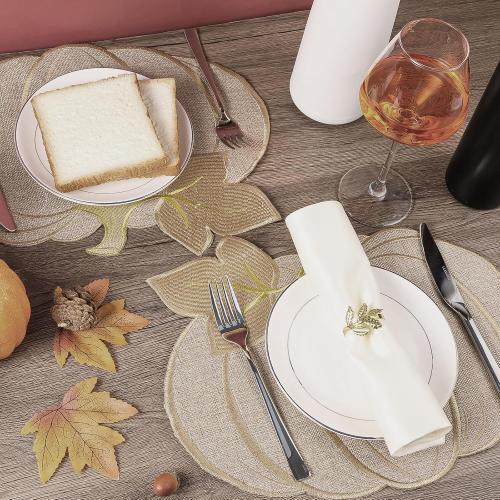 Fall Thanksgiving Pumpkin Placemats Set of 6 Fall Autumn Table Decorations Indoor Farmhouse Harvest Pumpkins Table Round Placemats for Party Kitchen Dinning
