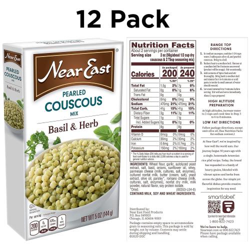 Quaker Near East Basil & Herb Pearled Couscous, 5-Ounce (Pack of 6)