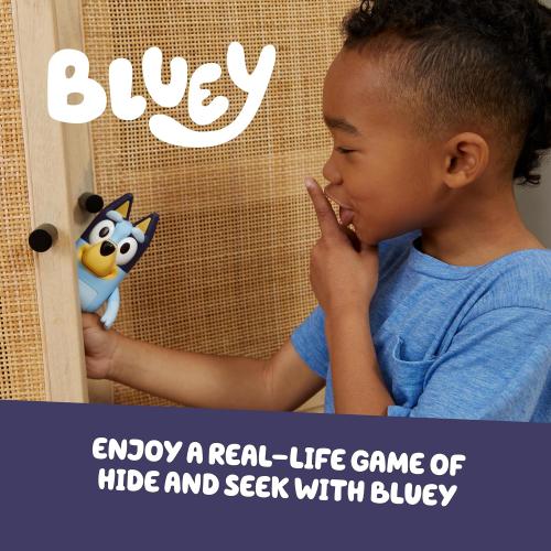 Bluey Game Hide and Seek Figure, Articulated, Musical Kids Figurines with Dance Mode, Interactive Play Toddler Figurine Toys for Ages 3