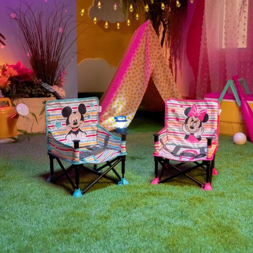 Bright Starts Disney Mickey Mouse Pop 'N Sit Portable Booster, Indoor/Outdoor Use, Floor Seat with Feeding Tray, Blue, 6 Mos - 3 Yrs