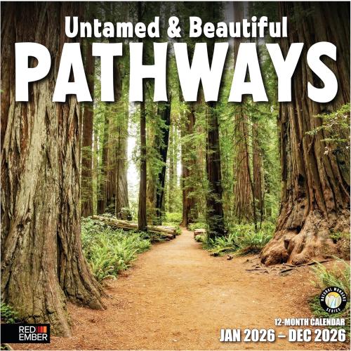 RED EMBER Untamed & Beautiful Pathways 2026 Wall Calendar 12 Month | 12 x 24 Open | Thick & Sturdy Paper | Giftable | Scenic Nature Calendar 2026