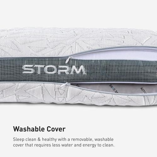 Bedgear Storm Performance Pillow – 2.0 - Cooling Bed Pillow for Hot Sleepers - Medium Firmness Pillow for All Sleep Positions, Washable & Removable Cover - 20 W x 26 L x 5.75 H