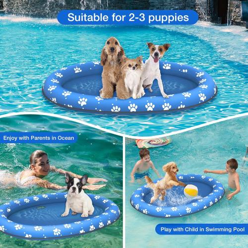 Pet Soft Dog Float Raft - Inflatable Dog Swimming Float for Summer (Paws)