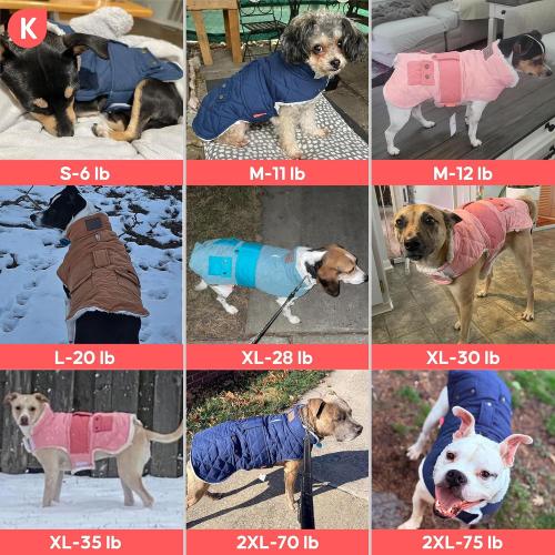KYEESE Dog Coat Warm Pet Winter Puffer Coat with Leash Hole Soft Pet Sweater for Cold Weather Waterproof Dogs Jacket with Fleece Lined Thick Pets Clothes with Pocket Windproof Dog Coats for Small Dogs