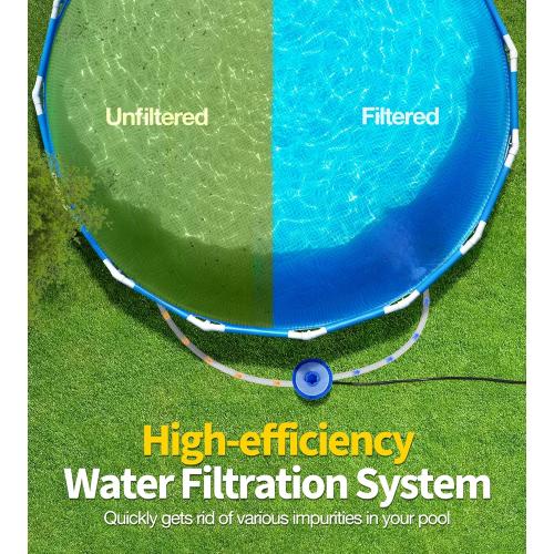 LuxBlue 530 GPH Small Pool Filter Pump for Above Ground Pools | ETL Certified Cartridge Filter Pump, Pro Water Circulation System- Quickly Remove Debris, Enhance Crystal-clear Pool Water