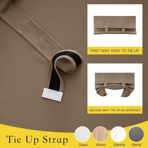 NICETOWN Khaki 100% Blackout Sidelight Curtains for Side Window Privacy