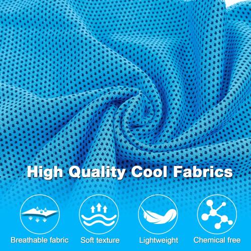MENOLY 30 Packs Cooling Towels Bulk Cooling Towels for Neck and Face Gym Workout Cooling Neck Rags for Sports Yoga Soft Microfiber Breathable Sweat Rags for Hiking Running Fitness-Blue