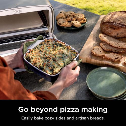 Ninja Artisan Outdoor Pizza Oven, 12-inch, 3-minute Pizza, Neapolitan, Thin Crust, New York Chicago, Custom, 700F Max Temperature, Electric Heat, Bake, Broil, Proof, Warm, MO201