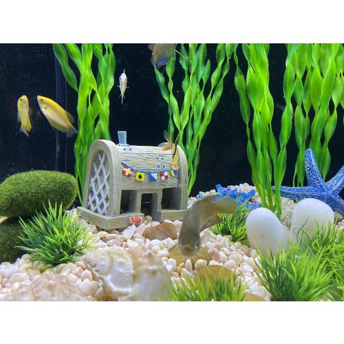 Multicolor BEGONDIS 23 Pcs Aquarium Decorations Fish Tank Artificial Green Water Plants with Resin Ornament，Accessories Ornament Kit