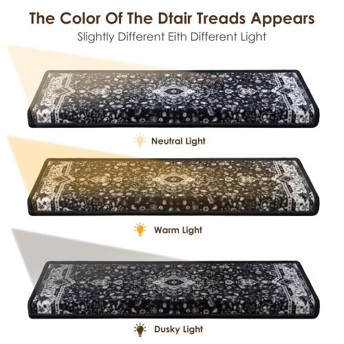Brakki Bullnose Stair Treads for Wooden Steps, Non Slip Stair Carpet for Indoor Runner and Pets, Soft Edging Staircase Protectors Reusable, Washable, 29.5x9.5x1.5 2pcs, Black