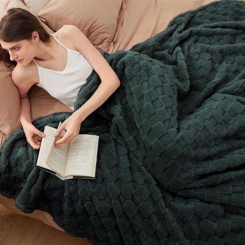 Bedsure GentleSoft Blankets  for Bed - Super Soft Cozy Spring Blanket for Kids Girls, Large Fuzzy Fleece Throw for Bedroom Decor, Dark Green,