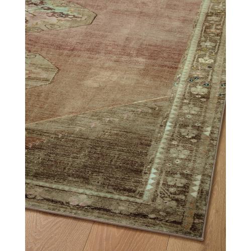 Loloi Magnolia Home by Joanna Gaines Sinclair Collection SIN-06 Clay/Tobacco 5'-0 x 7'-0, .25 Pile Height, Machine Washable, Area Rug
