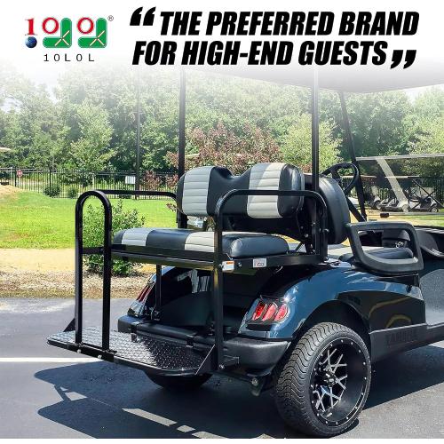 10L0L Universal Golf Cart Rear Seat Safety Grab Bar Hand Rail, Heavy Duty Metal Rear Safety Handle for EZGO TXT, RXV, Club Car, Black Powder Coated
