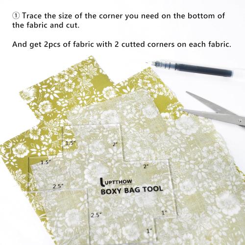 UPTTHOW 3Pcs Boxy Bag Making Template with Boxed Bag, Curve Bag, Zip Pocket