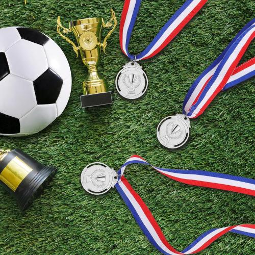GeeRic 12 Pieces Gold Medal with Neck Ribbons, Kids Reward Medal, Winner Medals Gold Prizes for Sports, Competitions, Party, Olympic Style 2 inch
