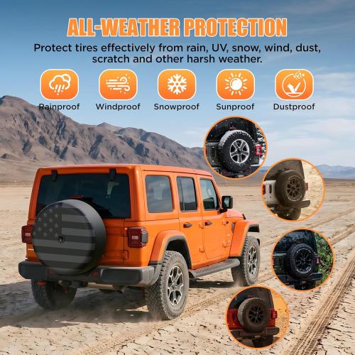 Moonet Tire Cover with Camera Hole, for Jeep Wrangler