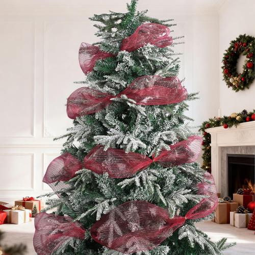 2 Rolls 10 Inch X 10 Yards(30 Ft) Light Champagne Metallic Mesh Ribbon with Gold Foil Mesh Ribbon for Wreath Swags Christmas Craft Home and Party Decor