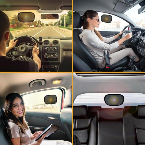 EcoNour Miniature Static Cling Window Shade for Car Sun Visor (2 Pack) | Windshield Sun Shade Static Cling for Driving Glare Shield | Cling Car Shade for Windshield | Sun Glare Protection Accessories