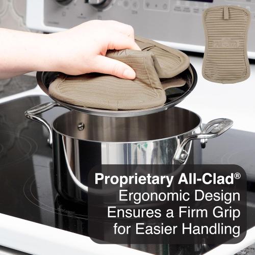 All-Clad Premium Pot Holder & Hot Pad: Heat Resistant up to 500 Degrees - 100% Cotton, 10x6.25 Hot Pad for Kitchen and Barbeque, 6-Pack, Mushroom