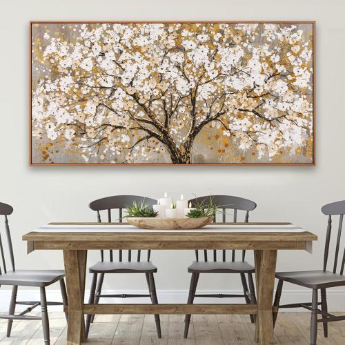 Large Wall Art Print Gold Abstract Tree Of Life Framed Modern Artwork Canvas Painting Gold Tree Pictures Home Decor Ready To Hang For Bedroom Living Room 30X60