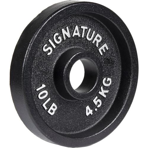 Signature Fitness Deep Dish 2-Inch Olympic Cast Iron Weight Plates with E-Coating
