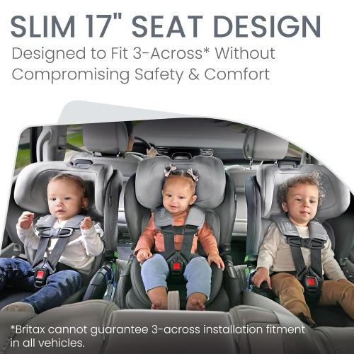Britax Poplar Convertible Car Seat, 2-in-1 Car Seat with Slim 17-Inch Design, ClickTight Technology, Glacier Graphite