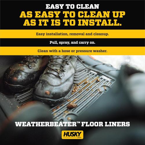 Husky Liners Weatherbeater Floor Mats | Fits 2022-2025 Nissan Frontier, Crew & King CAB ONLY | Front Row, 2-pc Black - 13521