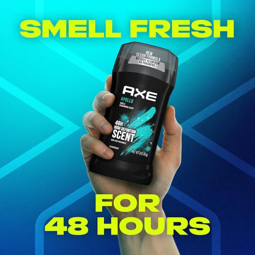 3oz AXE Apollo Deodorant Stick 4 Count For Long Lasting Odor Protection, Sage And Cedarwood Men's Deo, Aluminum Free 3oz