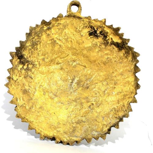 StonKraft Brass Wall Hanging Sun Face Idol | Surya Dev Bhagwan Metal Wall Decor | Art Sculpture for Home & Office Decor for Positivity, House Warming Gift – 6.25 Inches, Golden