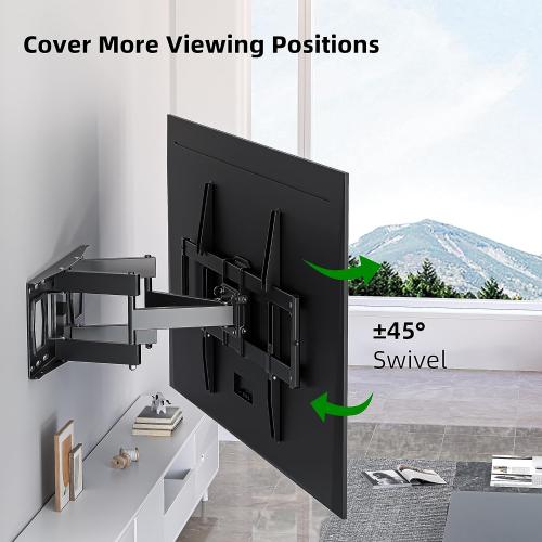Full Motion TV Wall Mount for Most 37-84 Flat Screen TV, Swivel or Tilt TV Wall Bracket with Dual Articulating Arms, for 12-16 Wood Studs, Max VESA 600x400mm, Load 120 lbs by USX MOUNT
