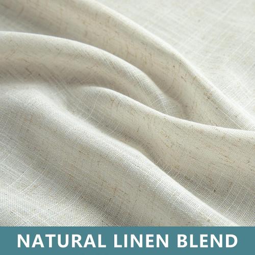 KOUFALL 108 Inch Curtains Long 2 Panels Set,Sheer Linen Light Filtering Boho Farmhouse 9 FT 9FT Floor Length Curtains for Large Window,Cream Ivory Off White