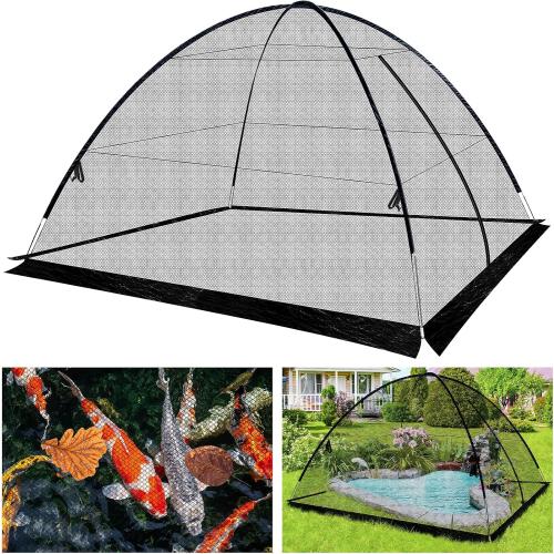 13 x 17 Ft Pond Netting for Koi Ponds - Heavy Duty Dome Net Tent Cover with Zipper, Keep Leaves Herons Out for Outdoor Garden Farm