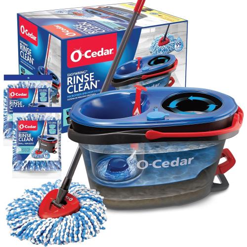 Missing the mop stick. O-Cedar RinseClean Spin Mop & Bucket System   2 Extra Mop Heads| Clean with Clean Water | Removes 99% of Bacteria