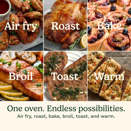Cuisinart 10-in-1 Digital Air Fryer Toaster Oven, Countertop Convection Oven with Stainless Steel Interior Air Fry, Bake, Toast & Roast, Family Size Fits 4-lb. Chicken, PFAS Free Accessories