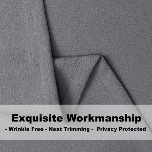 Grommet Blackout Curtains for Bedroom and Living Room - 2 Panels Set Thermal Insulated Room Darkening Curtains (Charcoal, 52W x 84L)