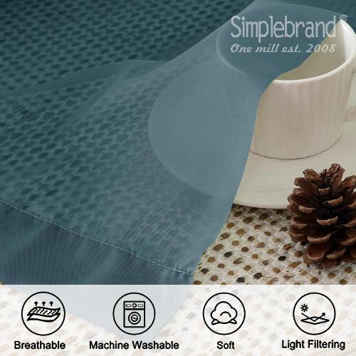 Simplebrand Dusty Blue Sheer Curtains 90 Inches Long 2 Panels, Light Filtering Rod Pocket Solid Color Window Sheer Curtain Panels, Elegant Curtains & Drapes for Living Room, Bedroom, 42 W x 90 L