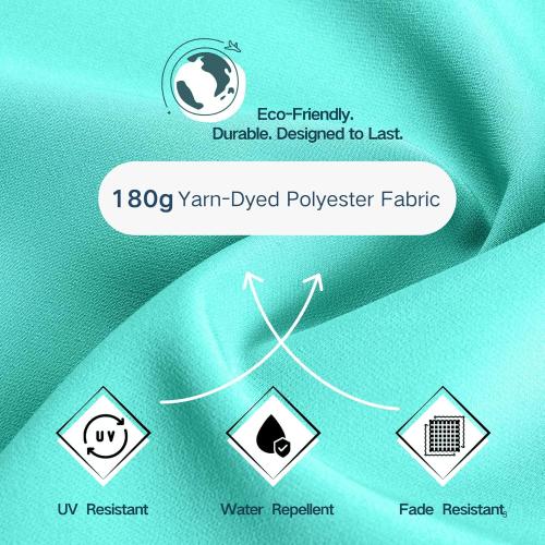 10FT Patio Umbrella 3 Tiers Outdoor Market Umbrella w/Push Button Tilt, Crank, UV and Waterproof Table Umbrella for Garden, Pool, Backyard, Deck, Lawn, Turquoise Blue