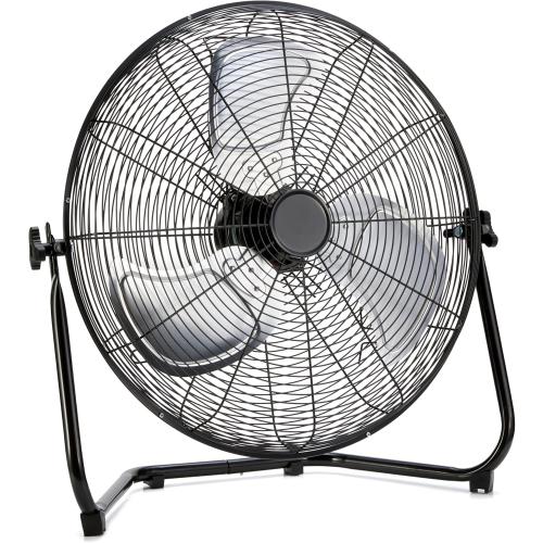Amazon Basics 20 High Velocity Industrial Fan, Floor Fan, with 3 Speeds, Tilt Hea tod, ETL-Listed Safety Compliance, Metal Housing/Blades, Ideal for Industrial/Commercial Space/Garage/Gym, 125W, Black