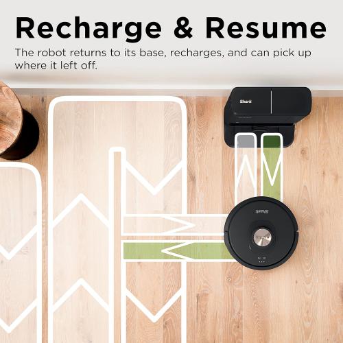 Shark AV2310AE Matrix Self-Emptying Robot Vacuum with No Spots Missed on Carpets and Hard Floors, Precision Home Mapping, Perfect for Pet Hair, Bagless, 45-Day Capacity Base, Wi-Fi Black/Brass