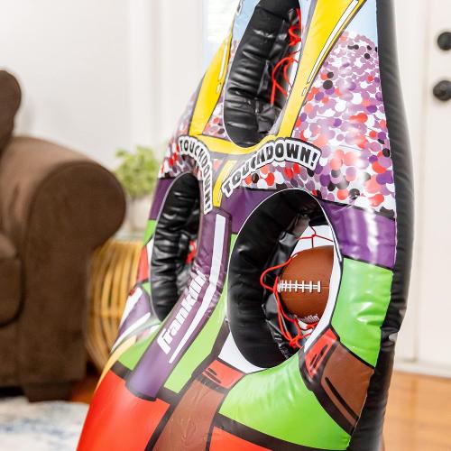 Franklin Sports Kids Football Target Toss Game - Inflatable Throwing Target Toy with Soft Mini Footballs - Fun Kids Sports Game