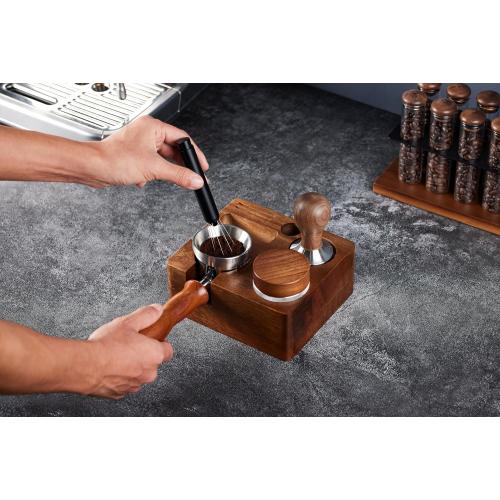 Retractable Espresso WDT Tool - Magnetic Coffee Distribution Tool with 6x 0.5mm Needles Safety Retraction & Fidget Spinner Design for Home Baristas