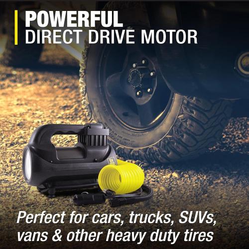 Fix-a-Flat Tire Inflator, Pro Digital, Inflate Right Technology, includes LED light and quick connect hose, 3 min inflation