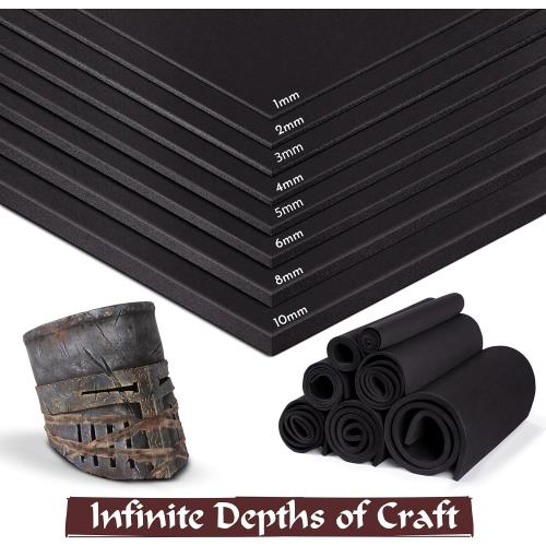 The Foamory EVA Foam Cosplay - 2mm Thick (1mm to 10mm) - Extra Large Foam Sheets - Black or White - 35 x 59 Sheet - Ultra High Density Craft Foam 85 kg/m3