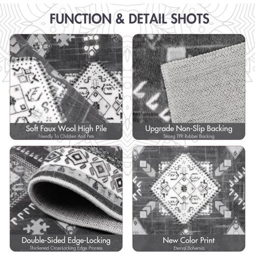 Boho Kitchen Rugs Sets 4 Piece with Runner Floral Kitchen Floor Mat Carpet Farmhouse Kitchen Rugs and Mats Non Skid Washable Runner Rug for Kitchen Floor Sink