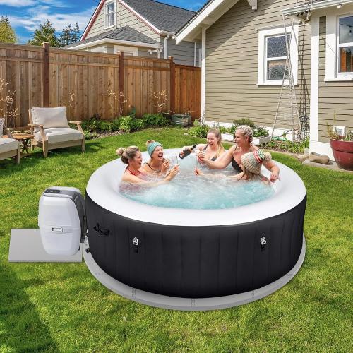 AFFLUENT 77 EVA Hot Tub Mat & Pad for Inflatable Tubs - 1/2 12MM Thickened Non-Slip Outdoor/Indoor Protective Mat, Waterproof Durable Inflatable Hot Tub Accessories, Easy Clean (Gray)