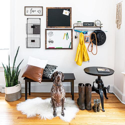 Loddie Doddie Magnetic Dry Erase Board - 18 x 24 in, Rustic Frame - Easy-Clean Surface & Whiteboard for Wall - Magnet Board - Vertical & Horizontal Mounting Hanging Whiteboard