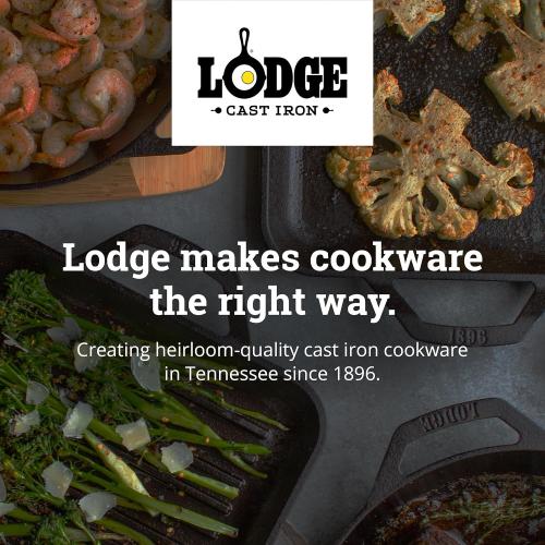 Lodge 12 Cast Iron Skillet - Chef Collection - Perfect Sear - Ergonomic Handles - Superior Heat Retention - Cast Iron Cookware & Skillet