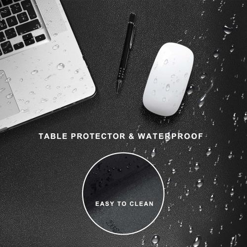 ZORESYN Large Desk Pad (39.4 x 23.6) - Waterproof PU Leather Desk Mat with Non-Slip Base, Office Desk Protector for Keyboard, Mouse, and Writing, Durable Stitched Edges (Black)