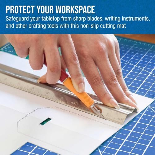 U.S. Art Supply 36 x 48 Self-Healing Cutting Mat 5-Ply - Double-Sided Pink/Blue Craft Mat, Non-Slip Cutting Mats for Crafts, Sewing, Quilting, Scrapbooking